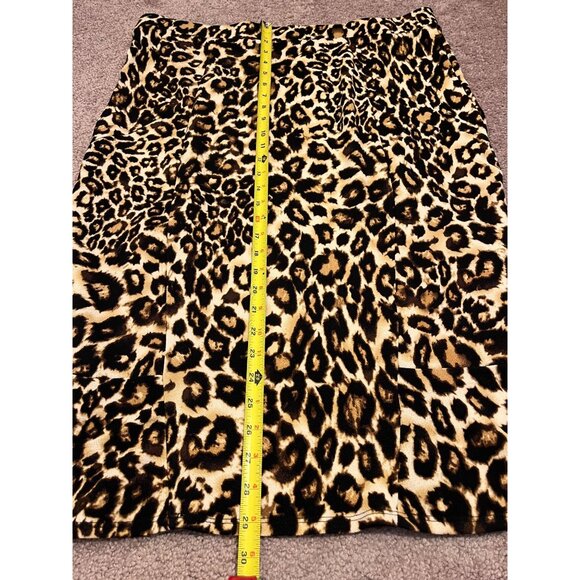 Ultra Teeze Womens Leopard Print Flared Midi Skirt 2X Polyester Stretch Waist - Picture 5 of 7